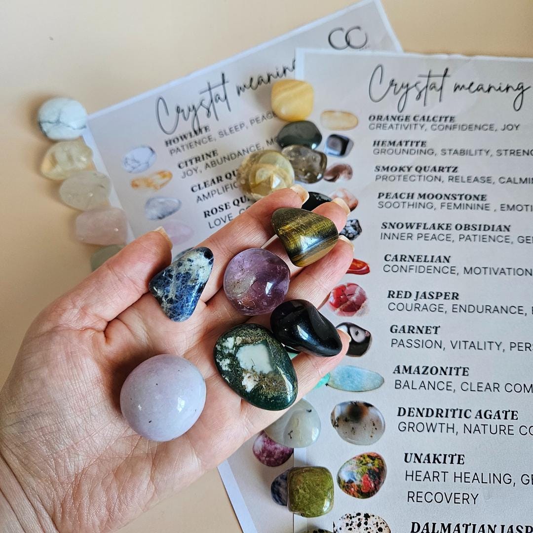 Beginner Crystal Kit Tumbled Stones Crystal Starter Kit Kids Bulk Tumb