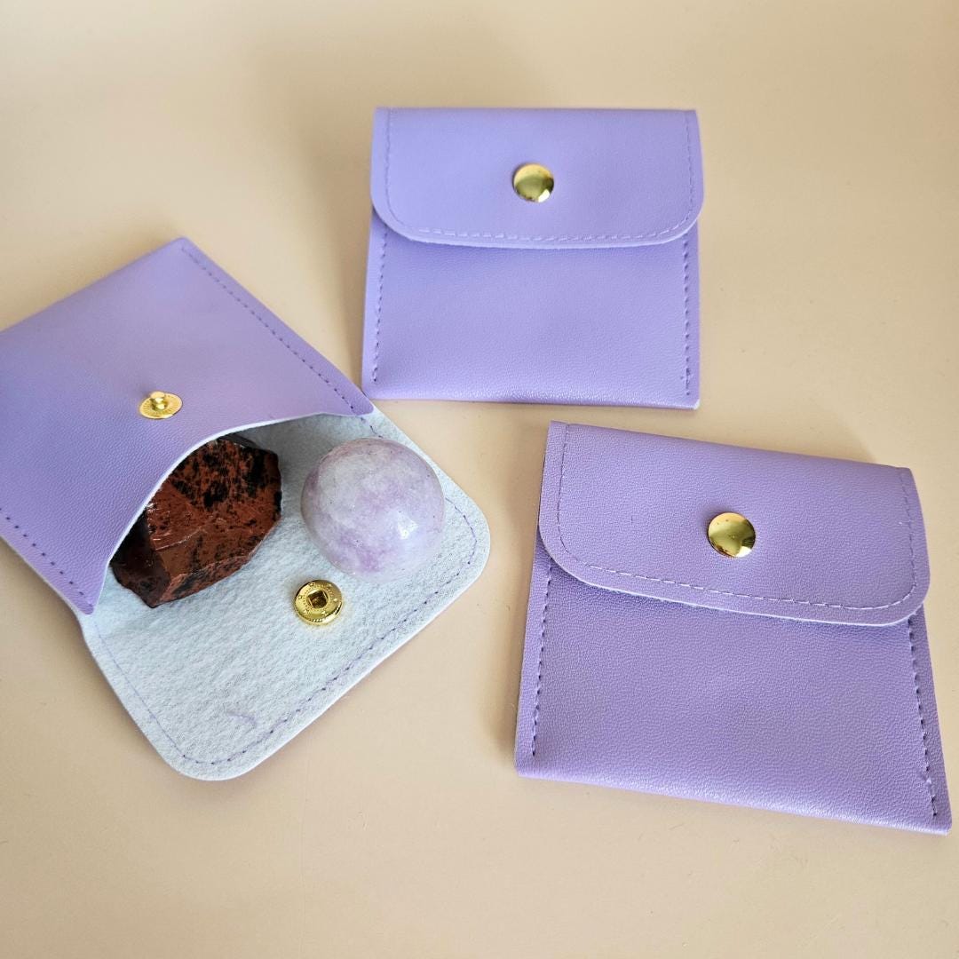 Crystal Jewelry Storage Pouch Small Travel Bag for Tumbled Stones Coin