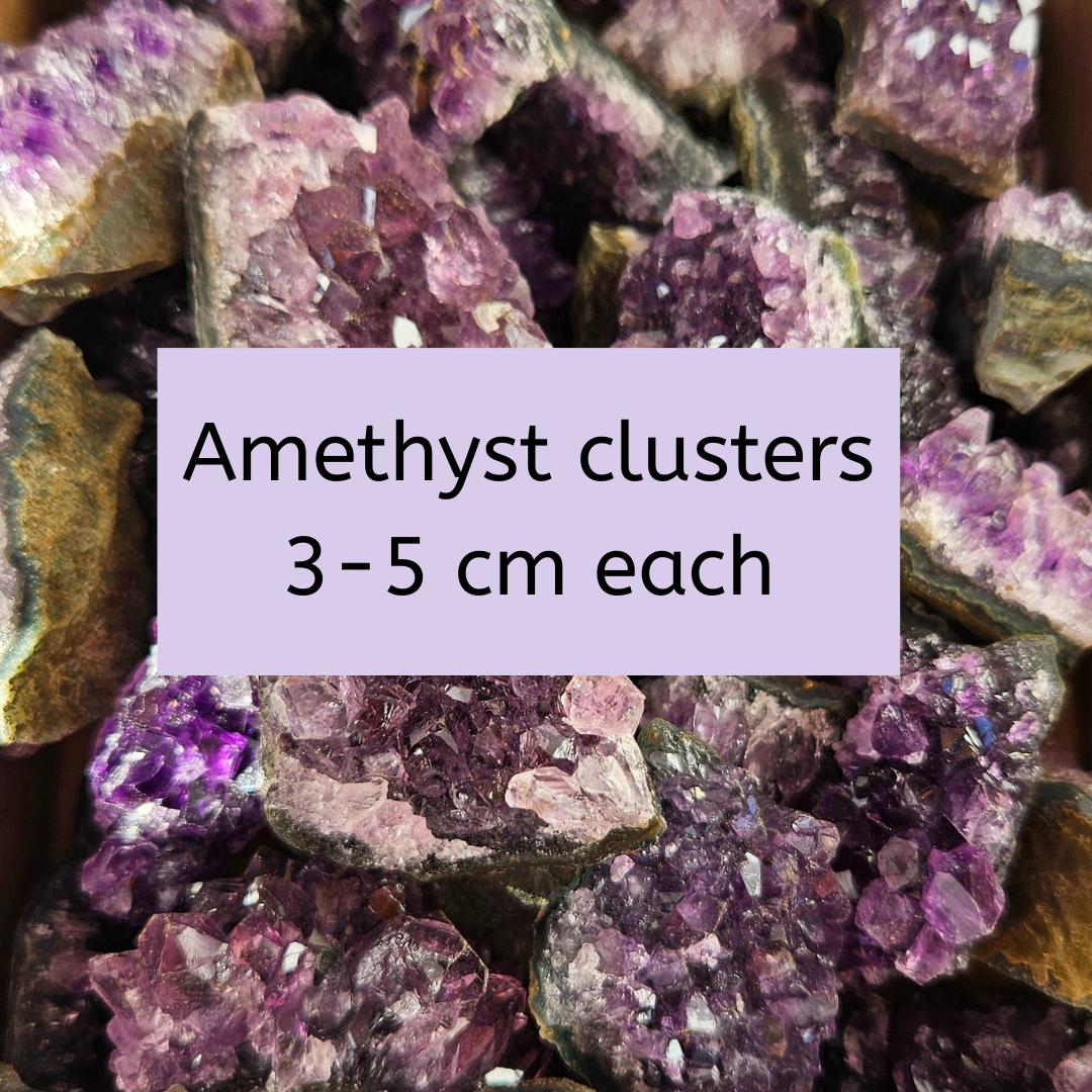 Raw Amethyst Crystal Cluster Mini Bulk Lot Natural Small Purple Quartz