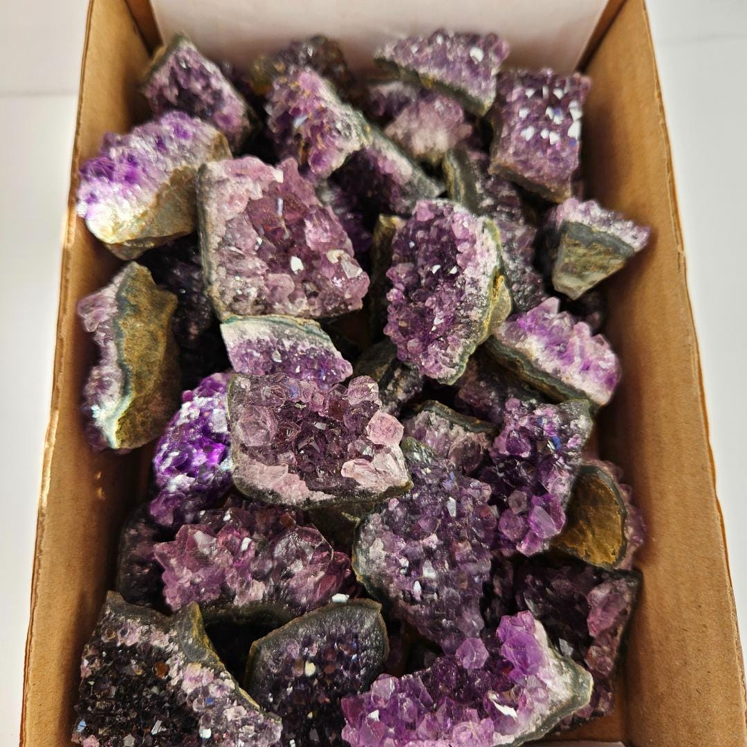 Raw Amethyst Crystal Cluster Mini Bulk Lot Natural Small Purple Quartz