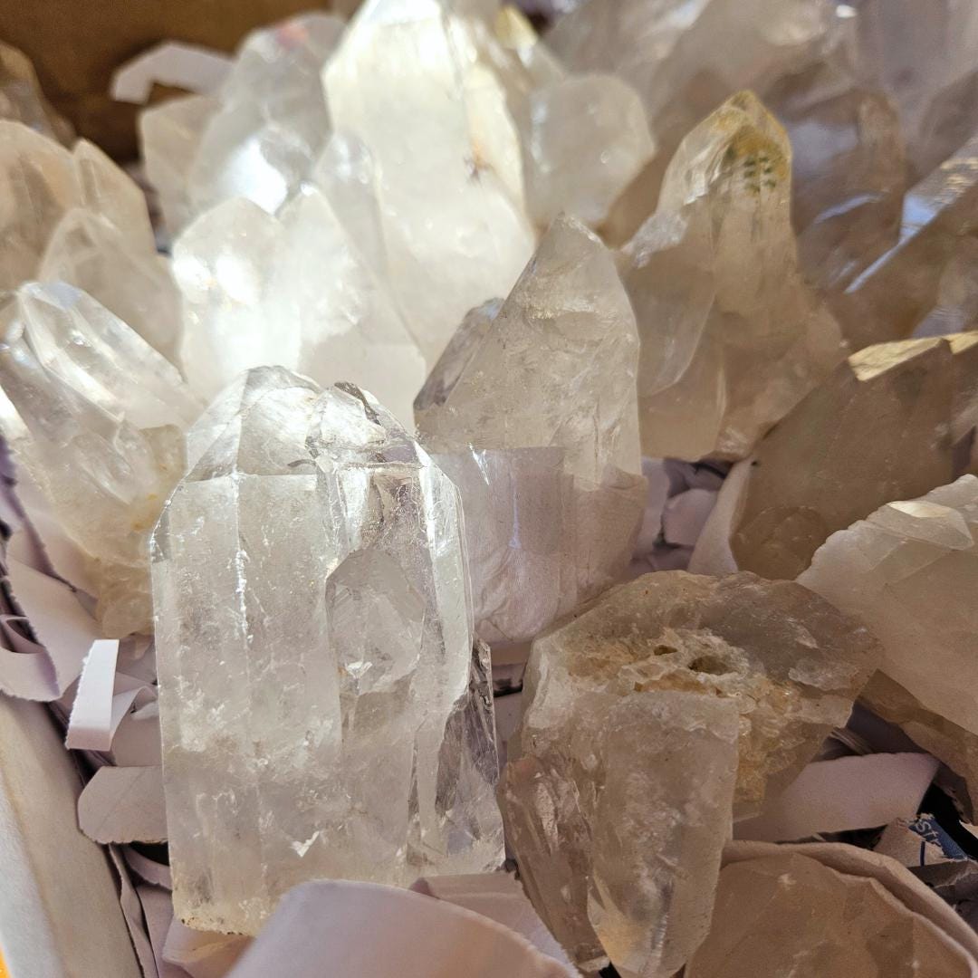 Clear Quartz Crystal Cluster Brazil Natural Crystal Decor Raw Quartz S