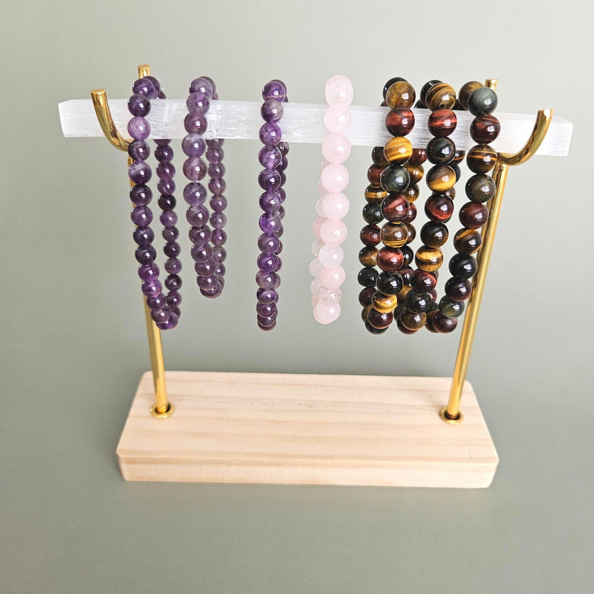 Amethyst Bead Bracelet 6mm Minimalist Jewellery Natural Gemstone Stret