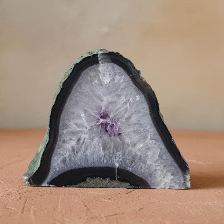 Amethyst agate geode slab Display Crystal Natural Quartz statement pie
