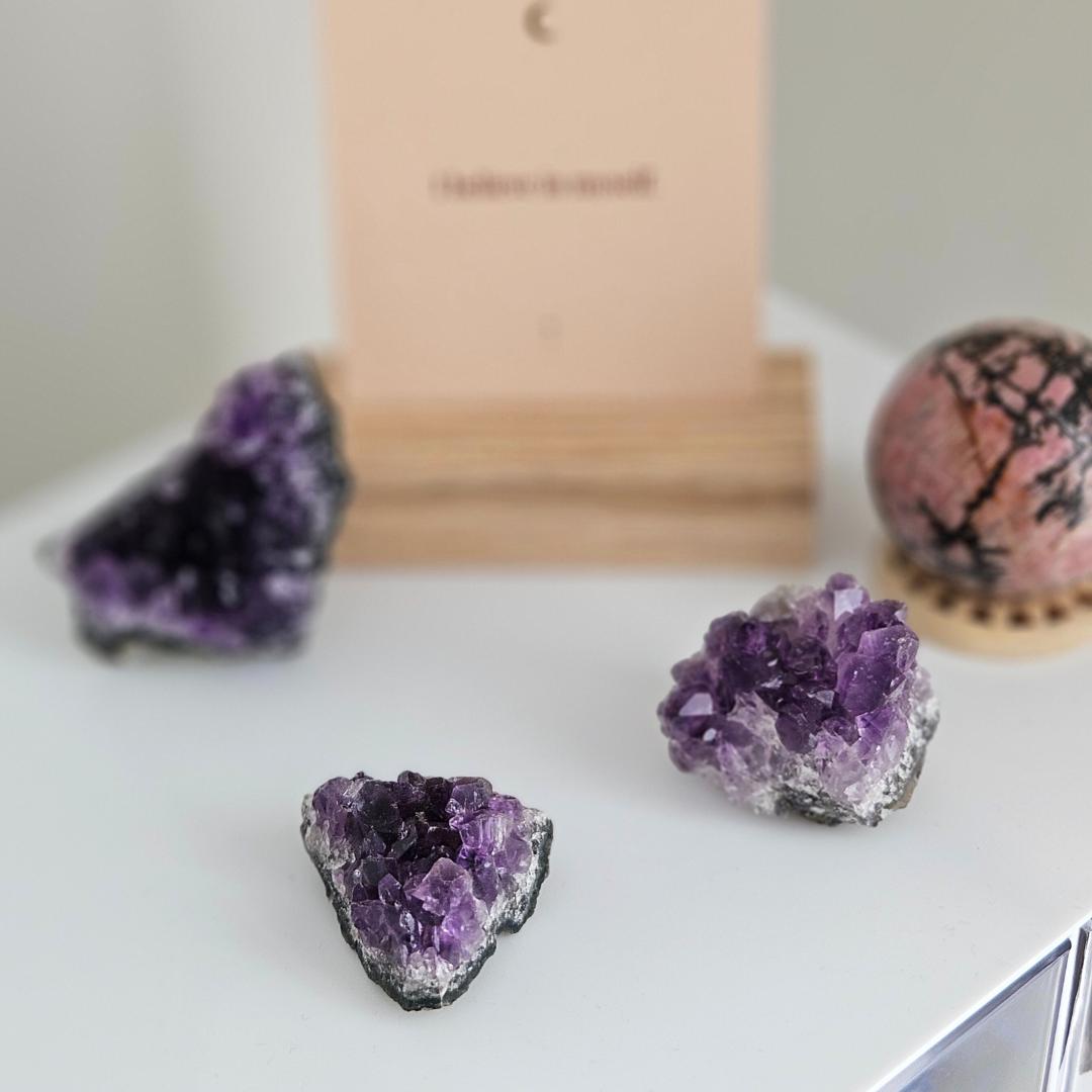 Raw Amethyst Crystal Cluster Mini Bulk Lot Natural Small Purple Quartz