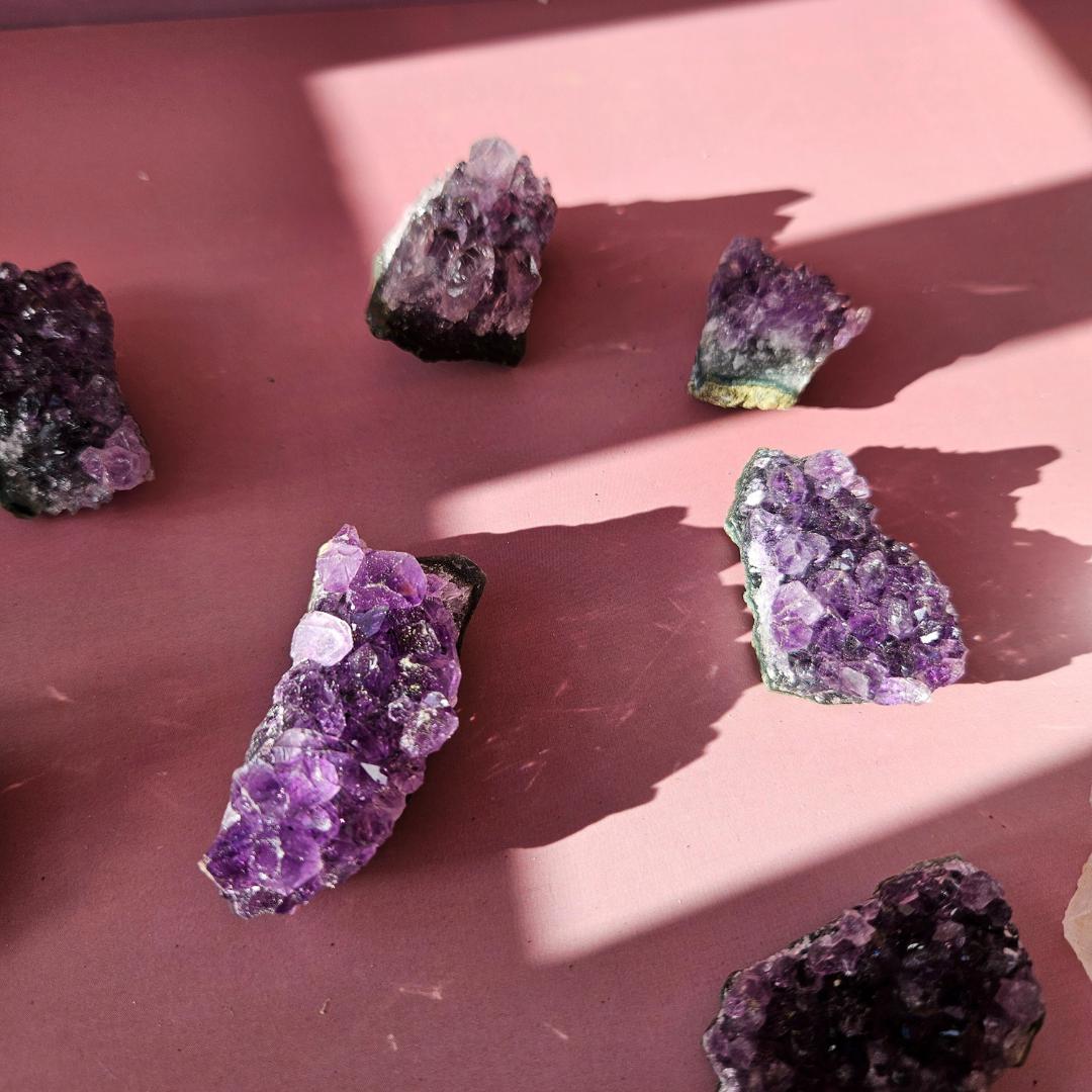 Raw Amethyst Crystal Cluster Mini Bulk Lot Natural Small Purple Quartz