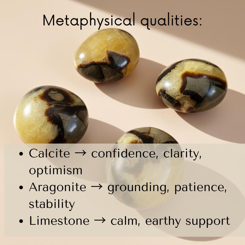 Septarian palm stone polished natural crystal dragon stone worry cryst