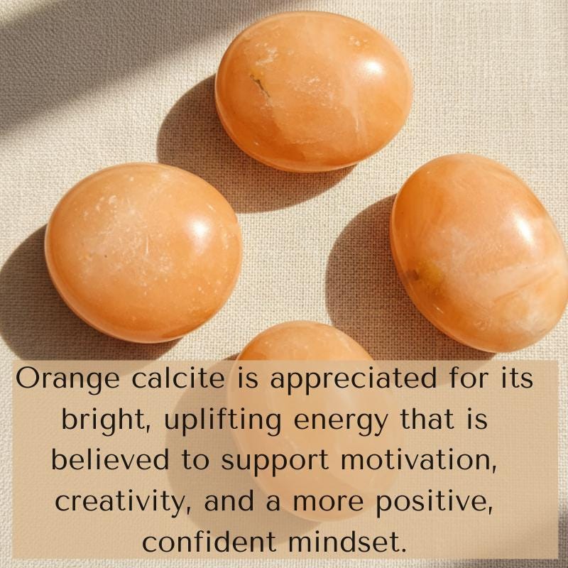 Orange Calcite Palm Stone from Madagascar High Vibe Joy