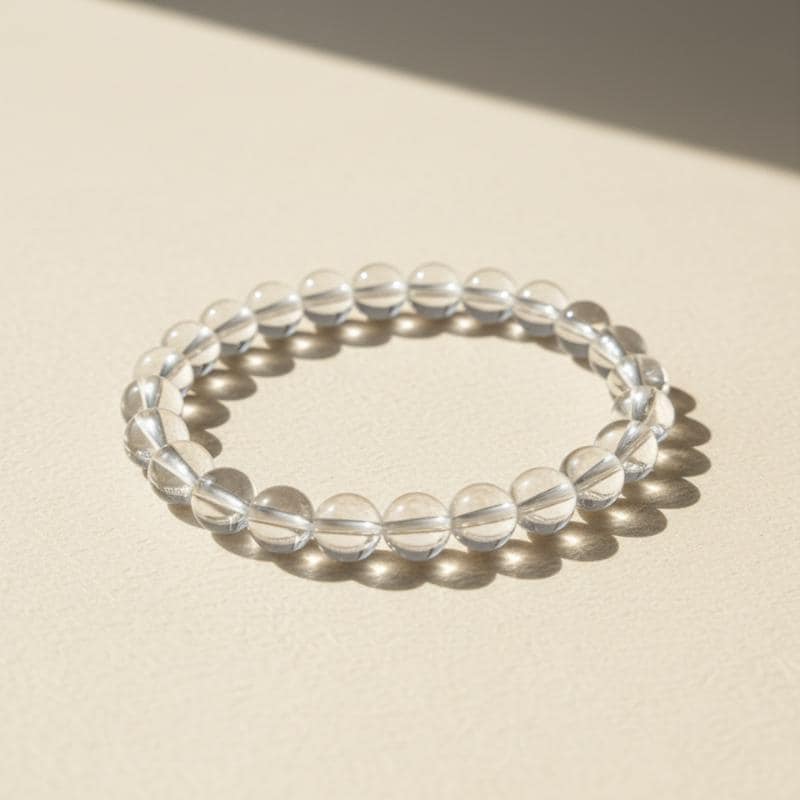 Clear Quartz Bracelet 8mm Natural Crystal Bead Bracelet Healing Gemsto