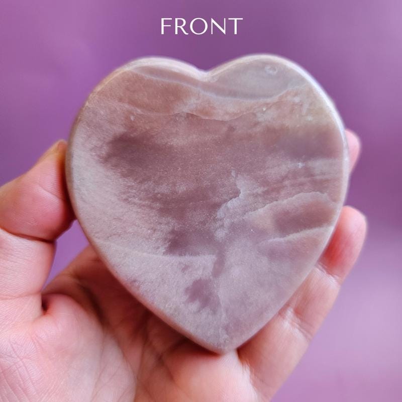 Pink amethyst polished heart crystal carving decor love stone heart gi