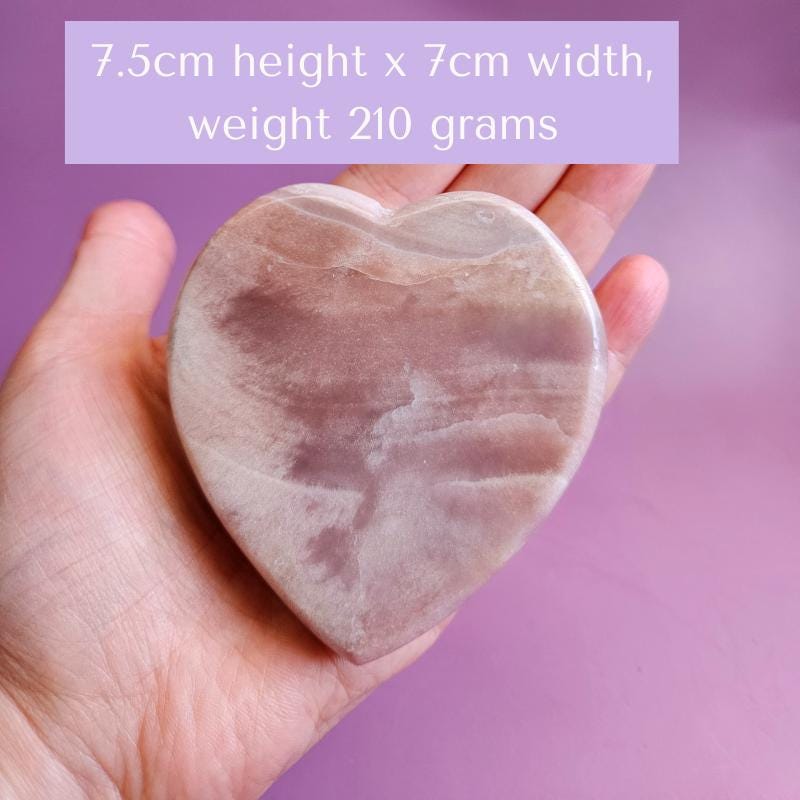 Pink amethyst polished heart crystal carving decor love stone heart gi