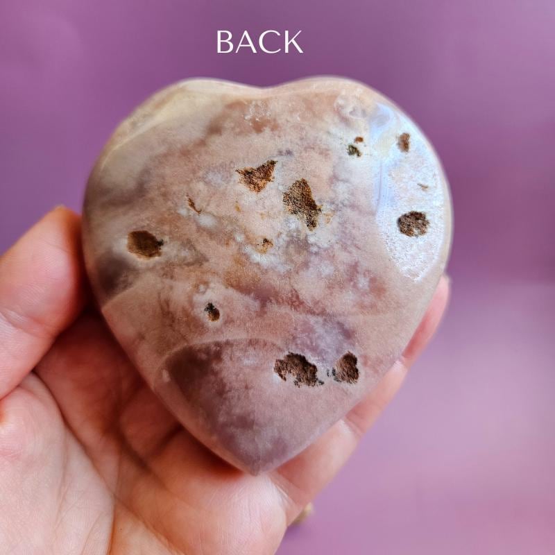 Pink amethyst polished heart crystal carving decor love stone heart gi