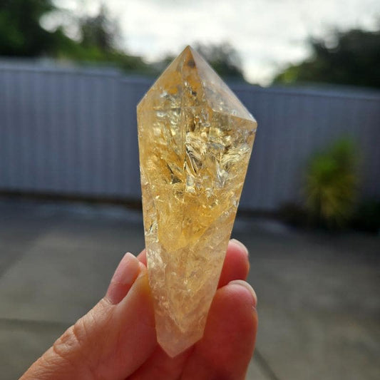 Citrine Double Terminated Point Brazil Heated Amethyst Crystal Wand 8–