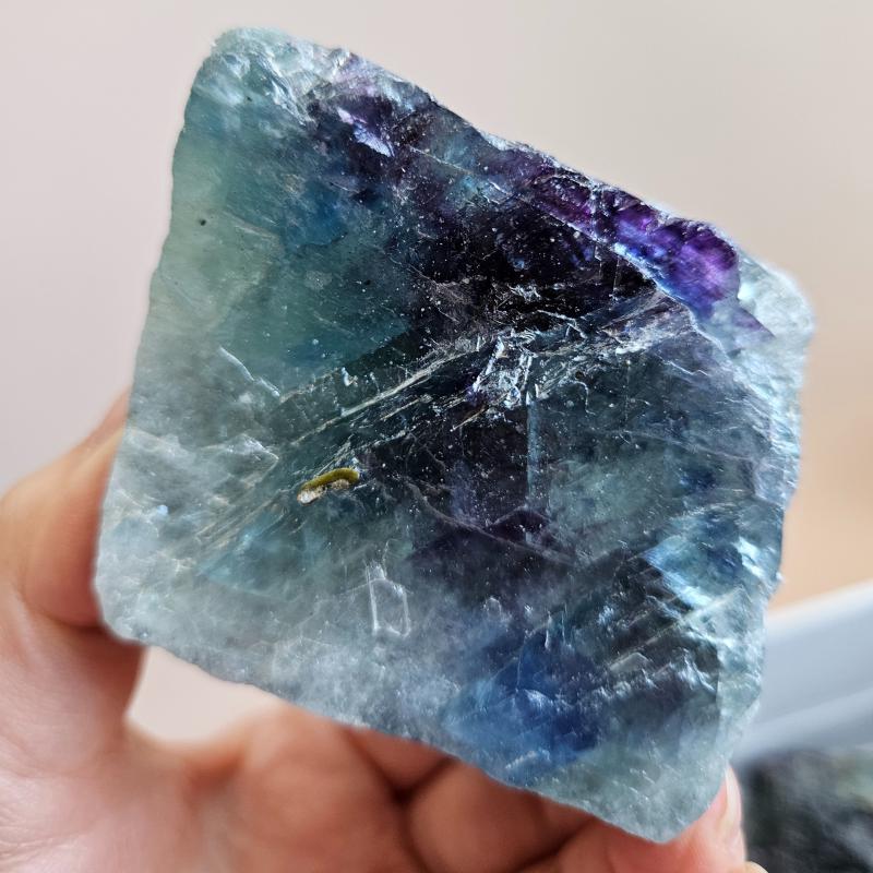 Rainbow Fluorite Crystal Display Spiritual Gifts Raw Fluorite Slab Hea