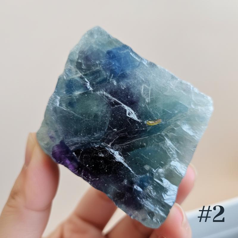Rainbow Fluorite Crystal Display Spiritual Gifts Raw Fluorite Slab Hea