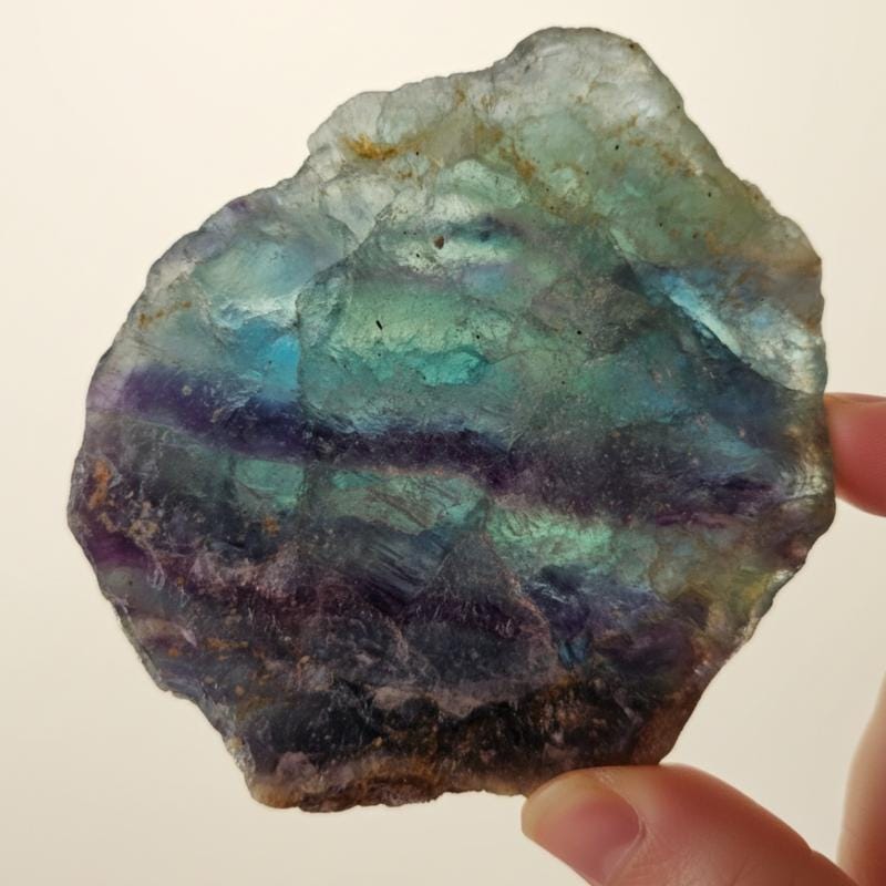Rainbow Fluorite Crystal Display Spiritual Gifts Raw Fluorite Slab Hea