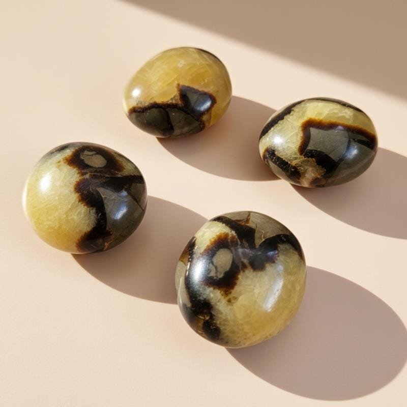 Septarian palm stone polished natural crystal dragon stone worry cryst
