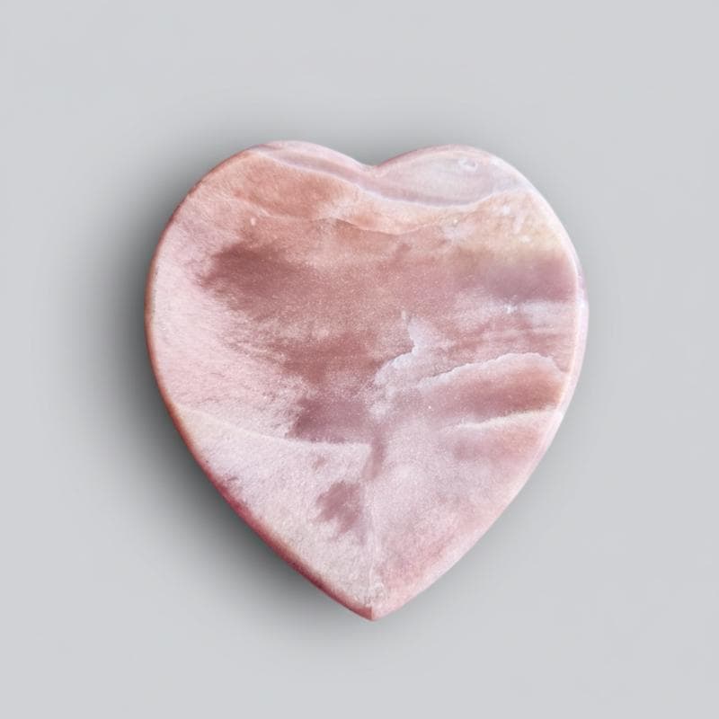 Pink amethyst polished heart crystal carving decor love stone heart gi