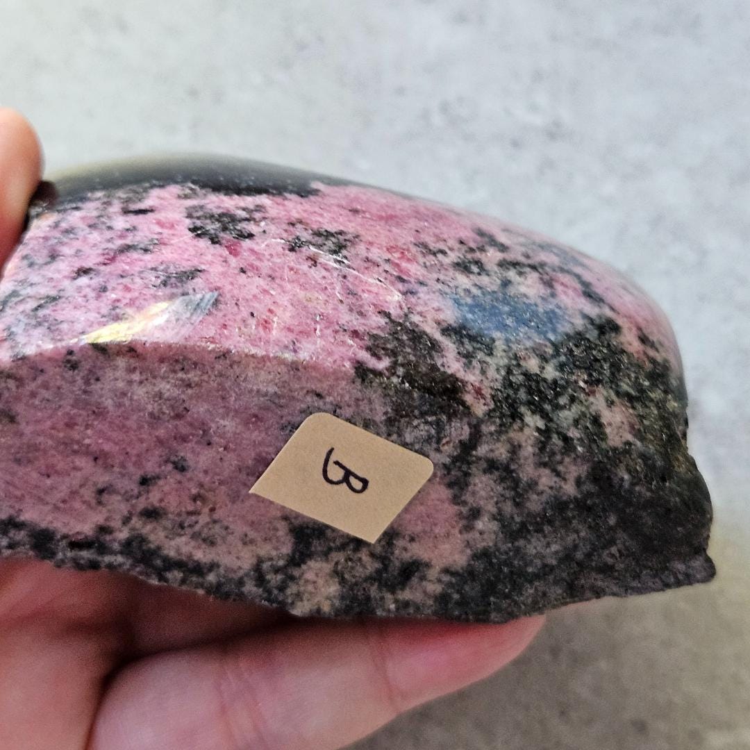 Rhodonite crystals freeform Polished and Rough natural healing stone S