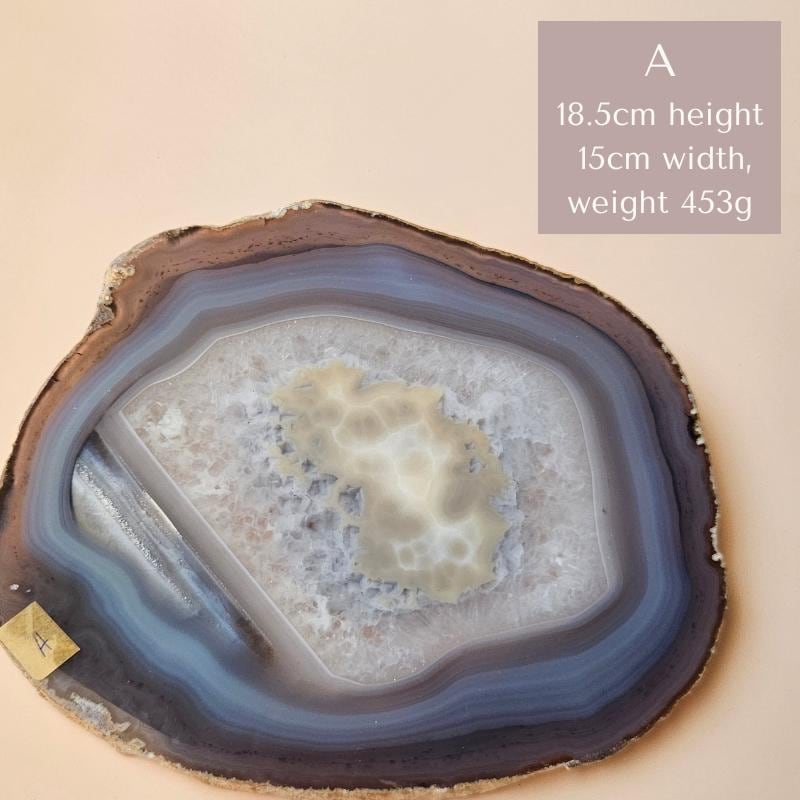 Agate Slice Large Polished Geode Slab Unique Crystal Gift Home Decor P
