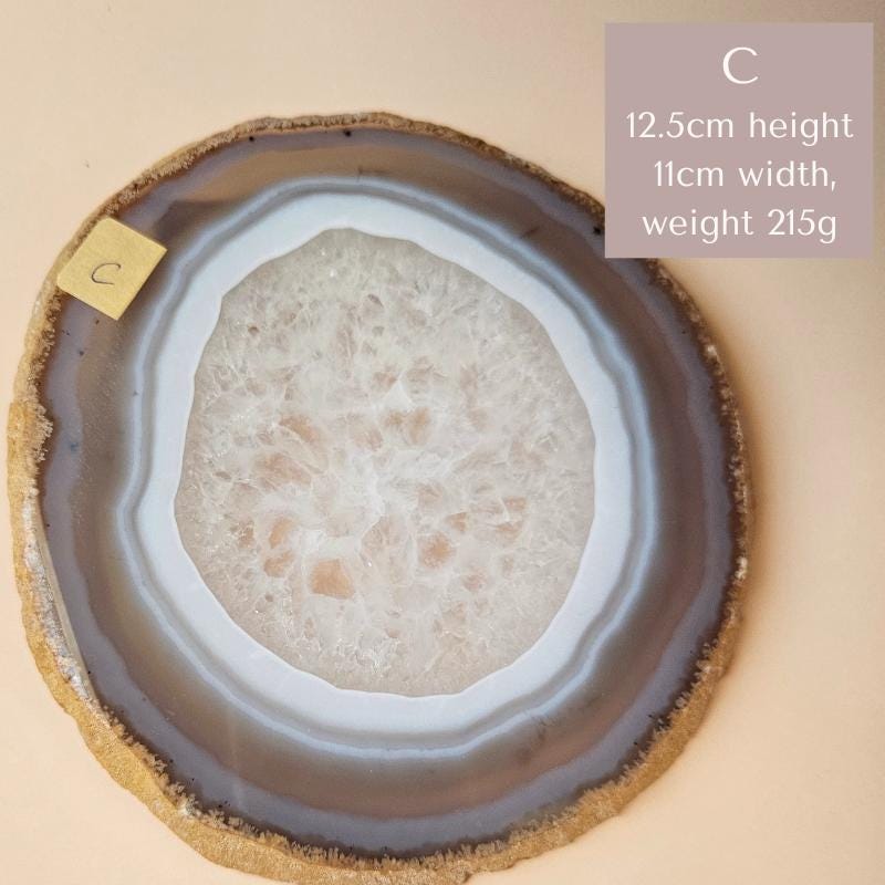 Agate Slice Large Polished Geode Slab Unique Crystal Gift Home Decor P
