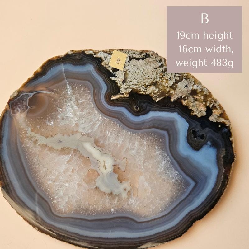 Agate Slice Large Polished Geode Slab Unique Crystal Gift Home Decor P