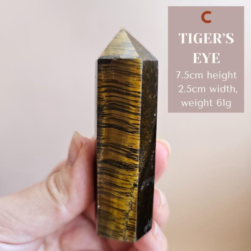 Crystal Tower Point Polished Gemstone Obelisk red jasper tiger’s eye f