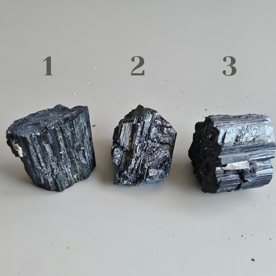 Raw Black Tourmaline crystal chunk collection natural grounding stone 