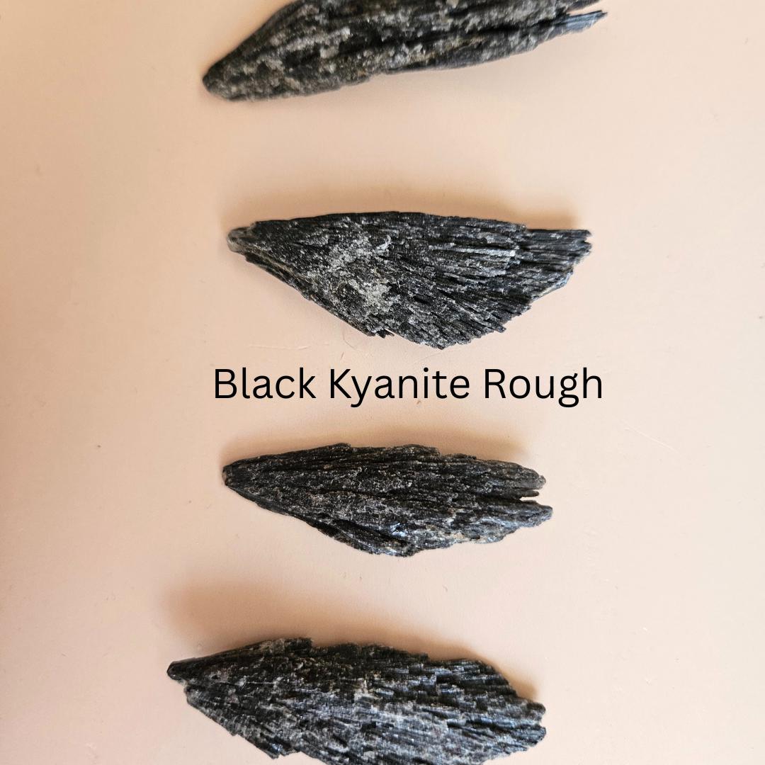 Black Kyanite Rough Mini Blade Natural Protection Stone Raw Kyanite Fa