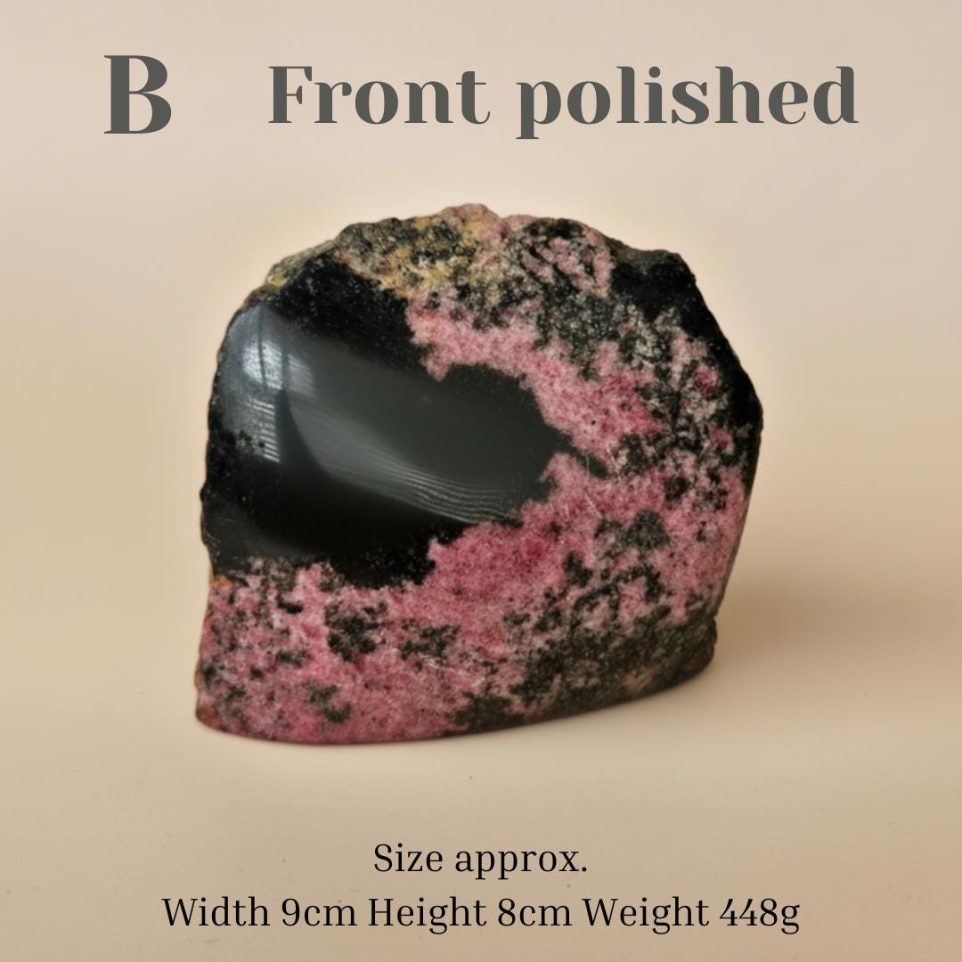 Rhodonite crystals freeform Polished and Rough natural healing stone S