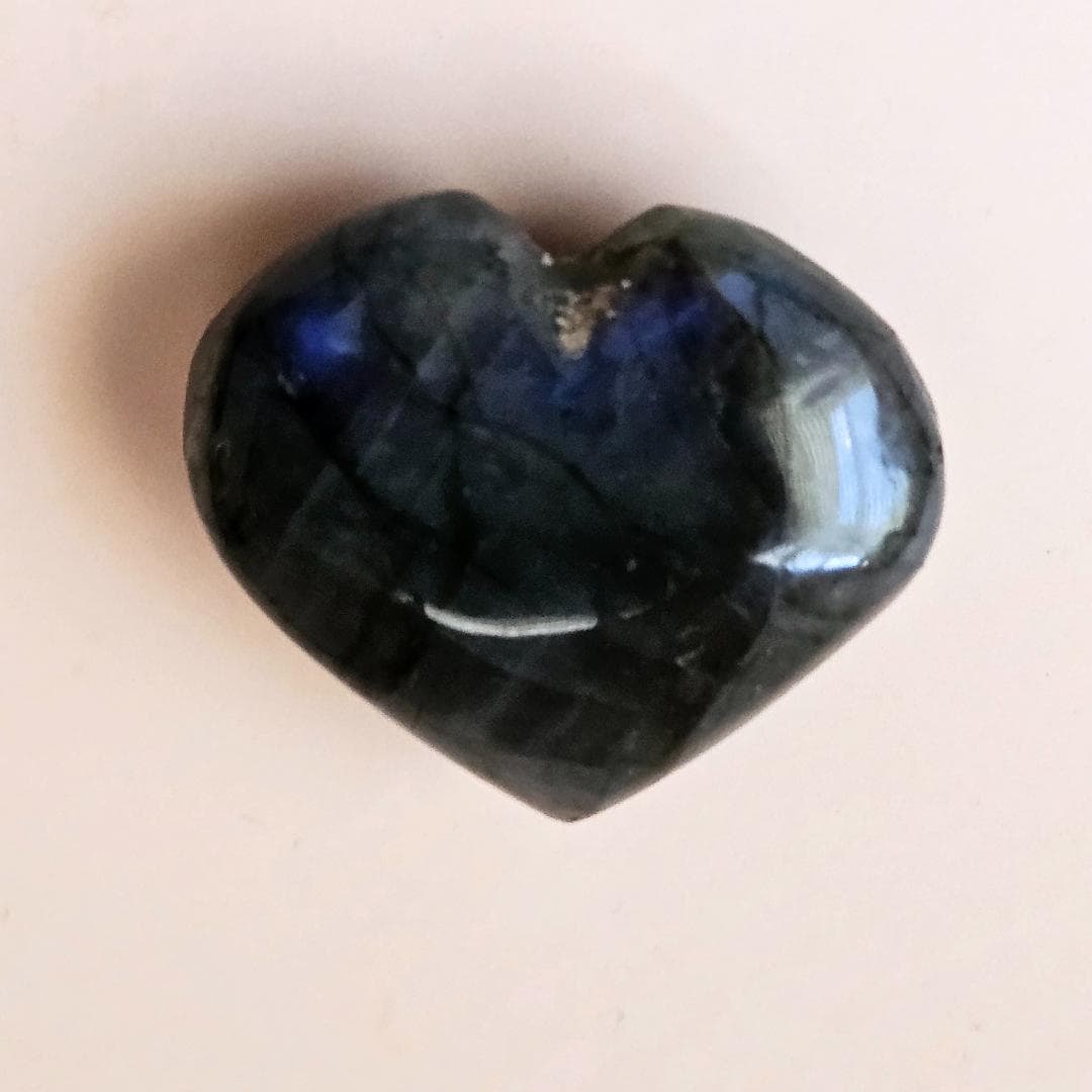 Labradorite Heart Crystal Palm Stone Small Pocket Healing Crystal spir