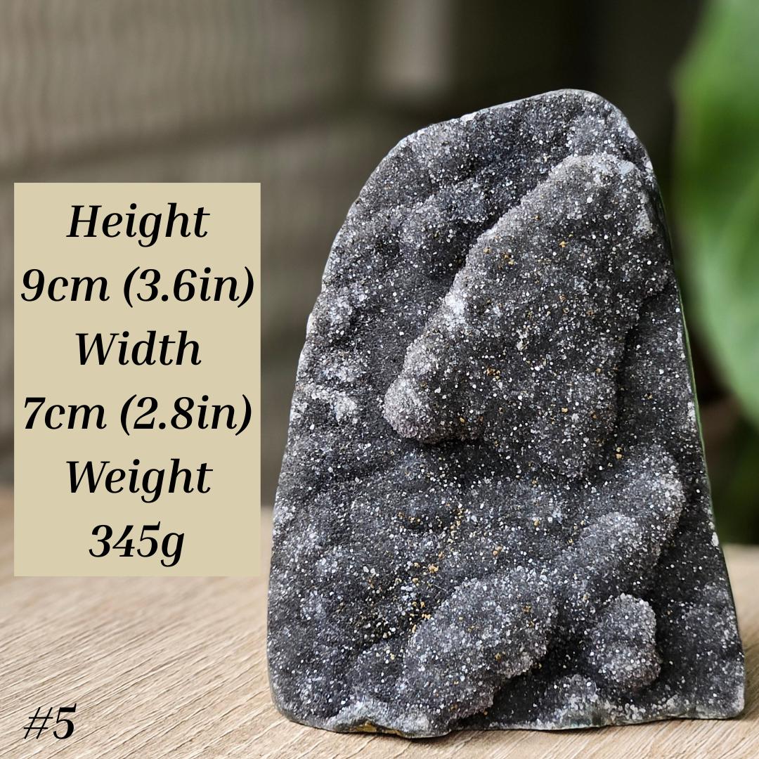 Black Amethyst Crystal gift Geode Sparkling Druzy Uruguay Modern Decor