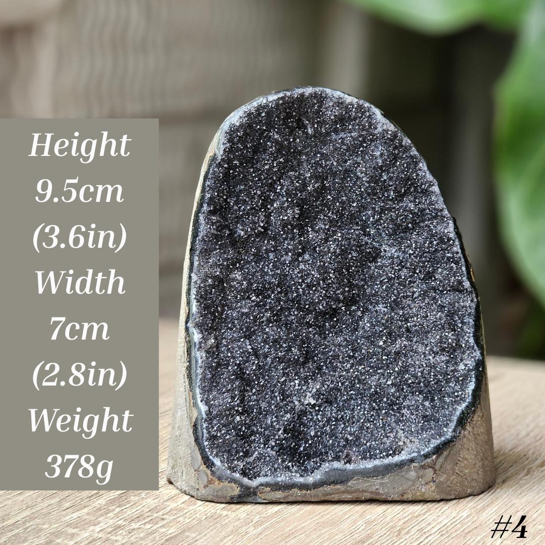 Black Amethyst Crystal gift Geode Sparkling Druzy Uruguay Modern Decor