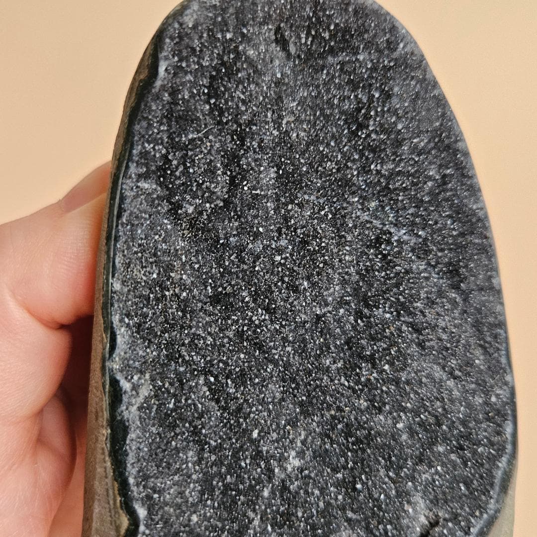 Amethyst Healing Crystal Black Geode Uruguay Cut Base Dark Amethyst Gi