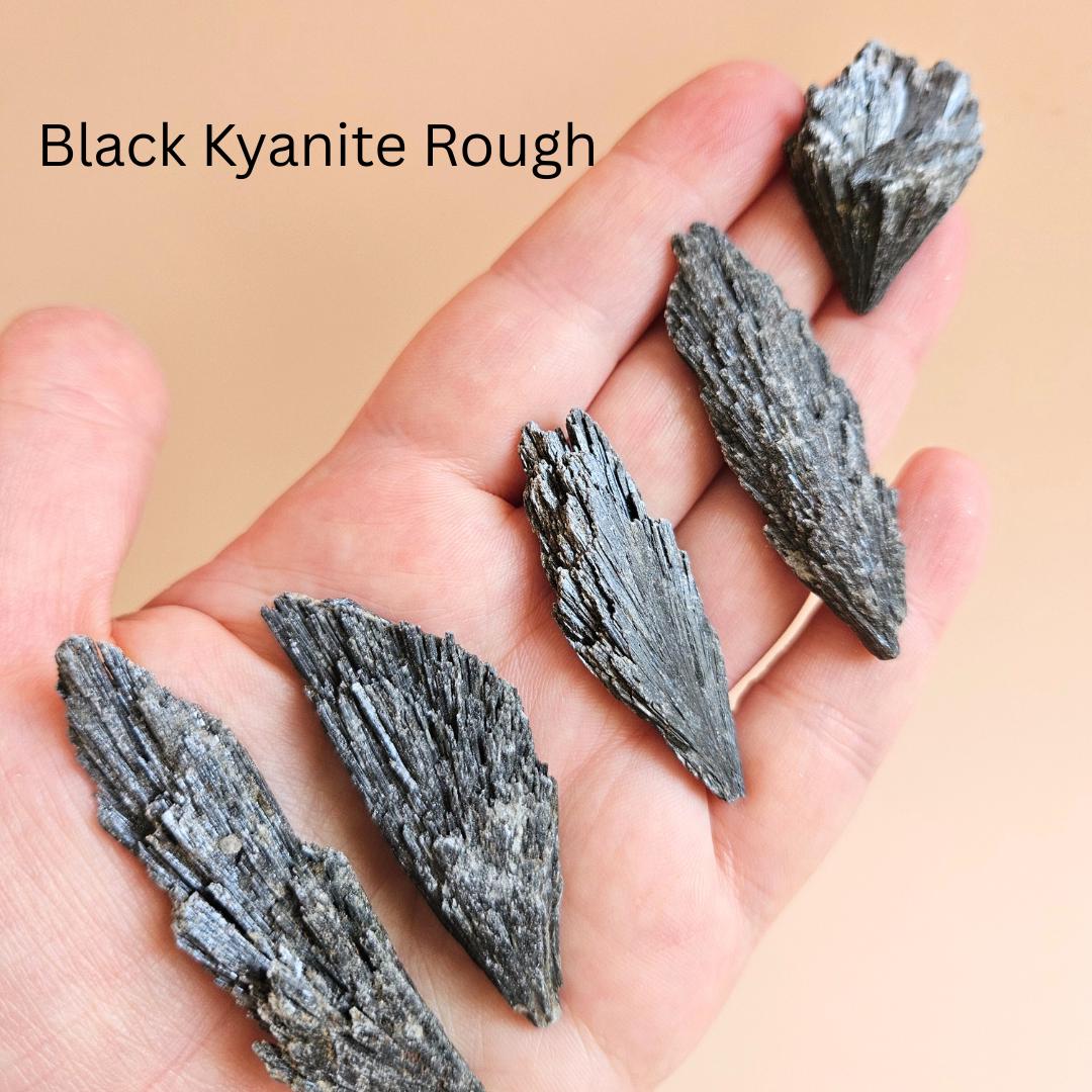 Black Kyanite Rough Mini Blade Natural Protection Stone Raw Kyanite Fa