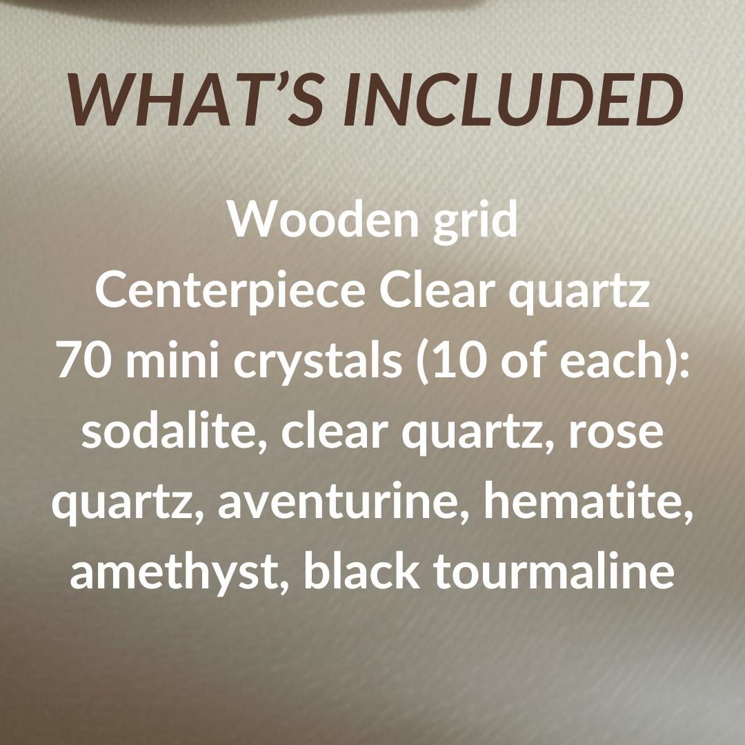 Crystal Grid Kit Metatron Cube Crystal Grid Wooden Crystal Grid Board 