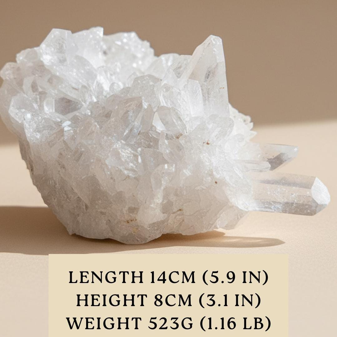 Clear Quartz Cluster RAW Crystal Point Brazil Natural Cluster Crystal 