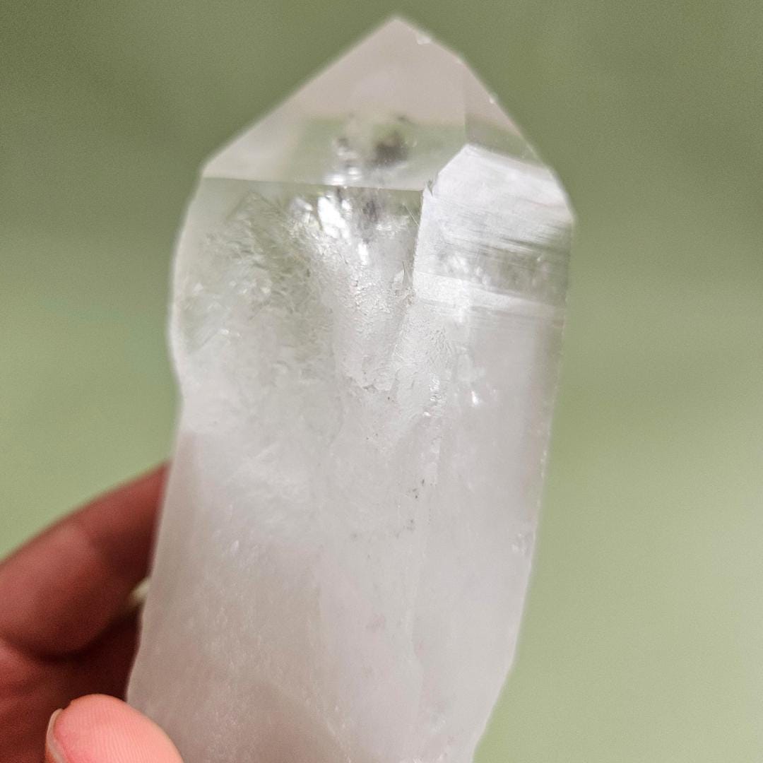 Clear Quartz Point on Stand Home Decor Raw Crystal Display Natural Qua