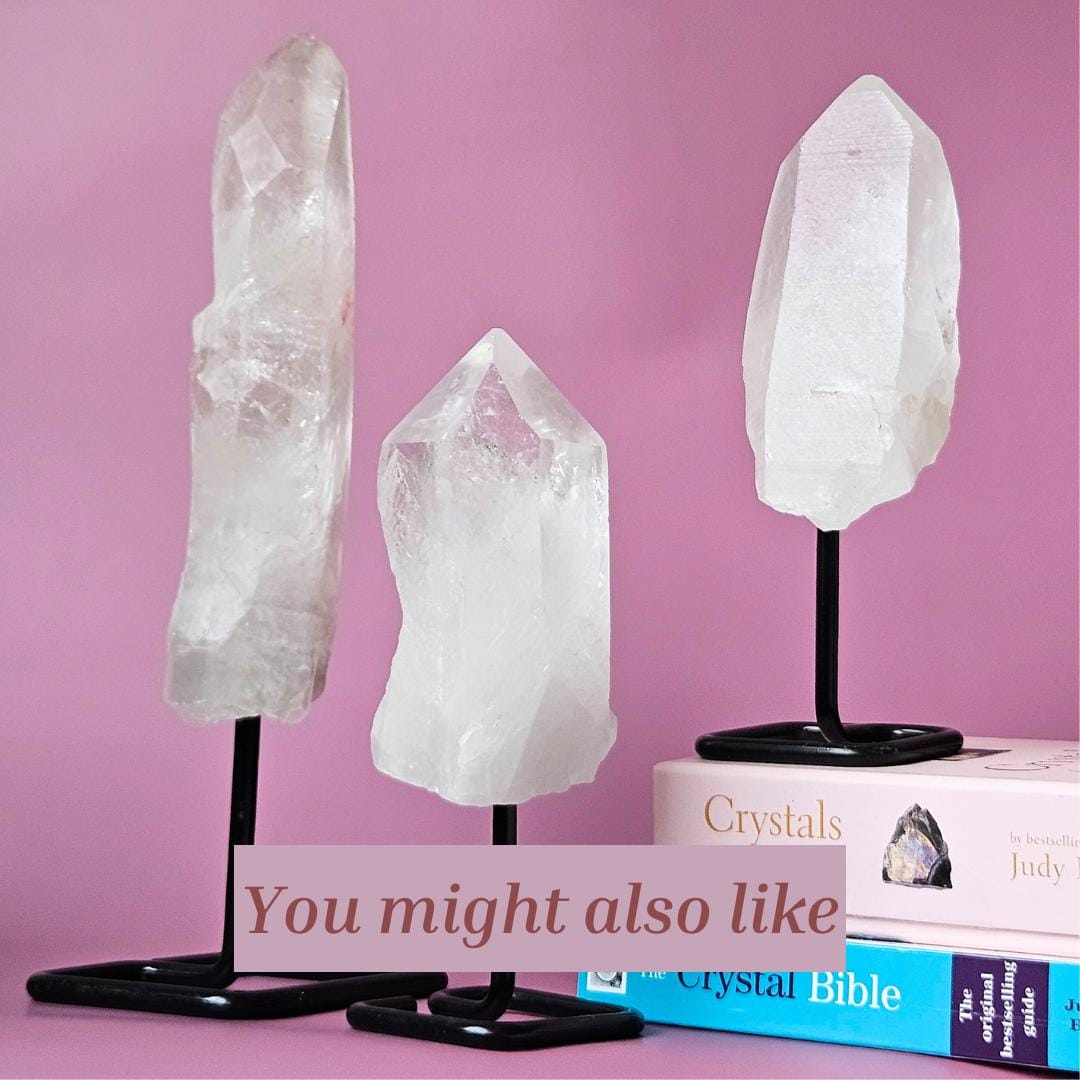 Clear Quartz Point on Stand Home Decor Raw Crystal Display Natural Qua