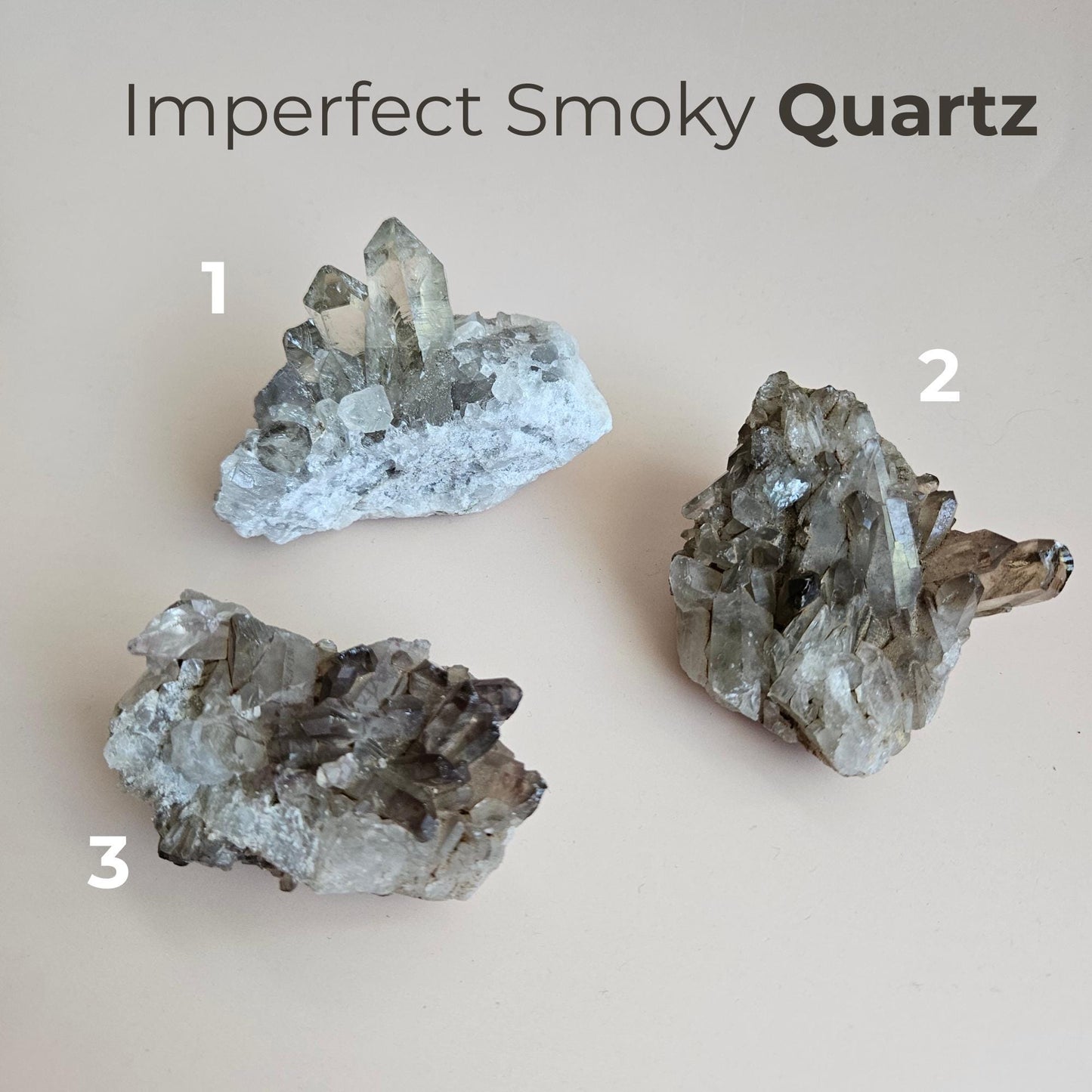 IMPERFECT Smoky Quartz Raw cluster Discounted Crystal Decor  from Braz