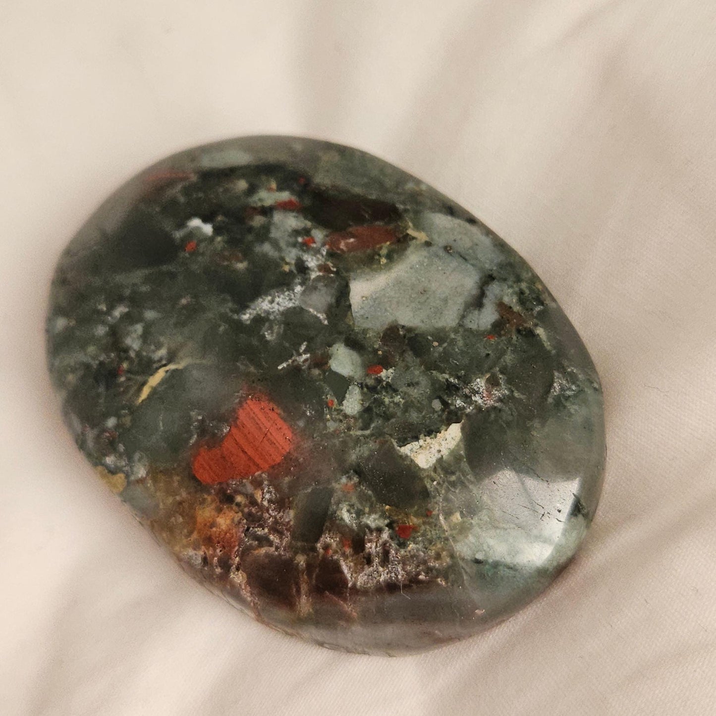 Bloodstone Palm Stone African Crystal Meditation Stone Gift for Her Wi