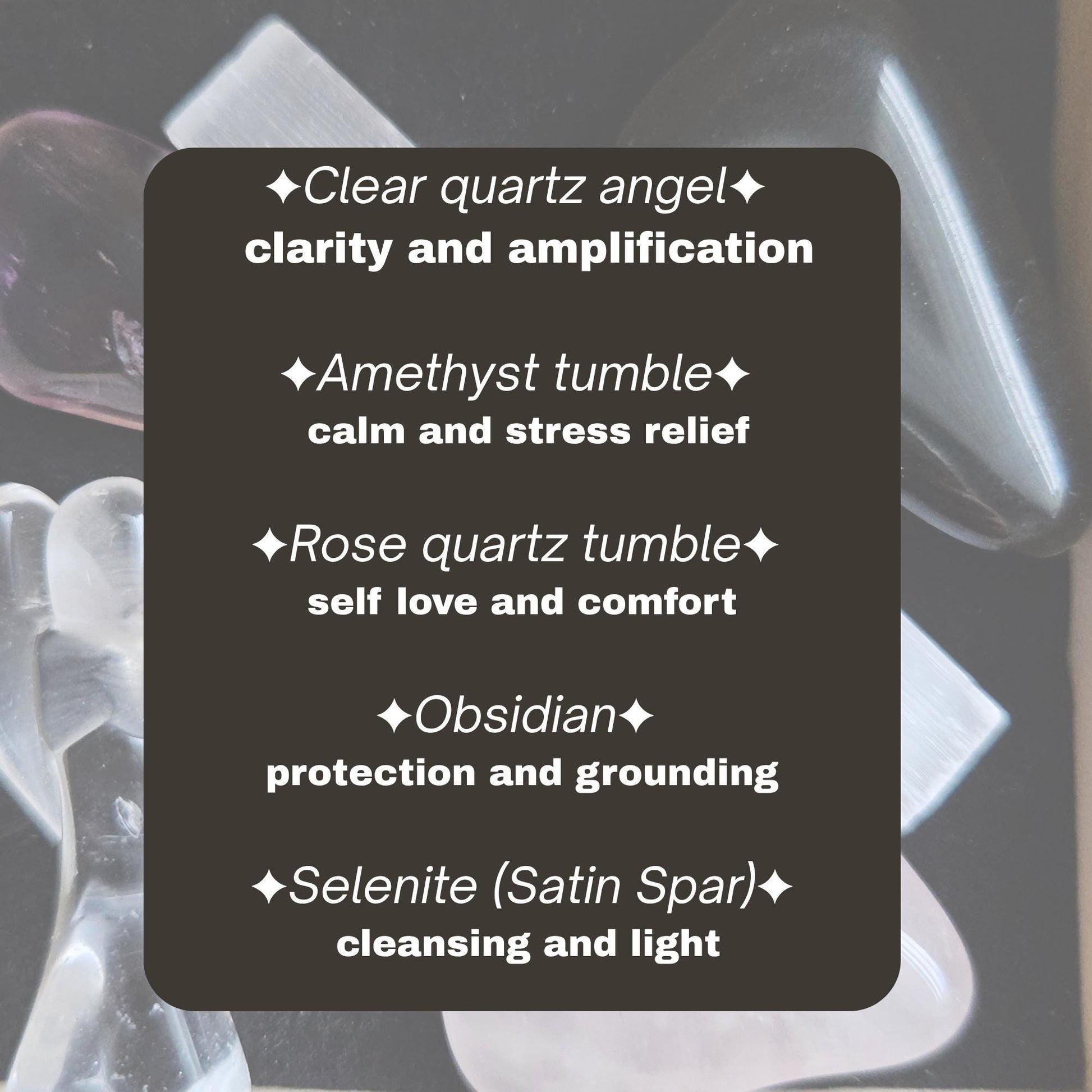 Guardian Angel Crystal Gift Box Clear Quartz Angel Rose Quartz Amethys