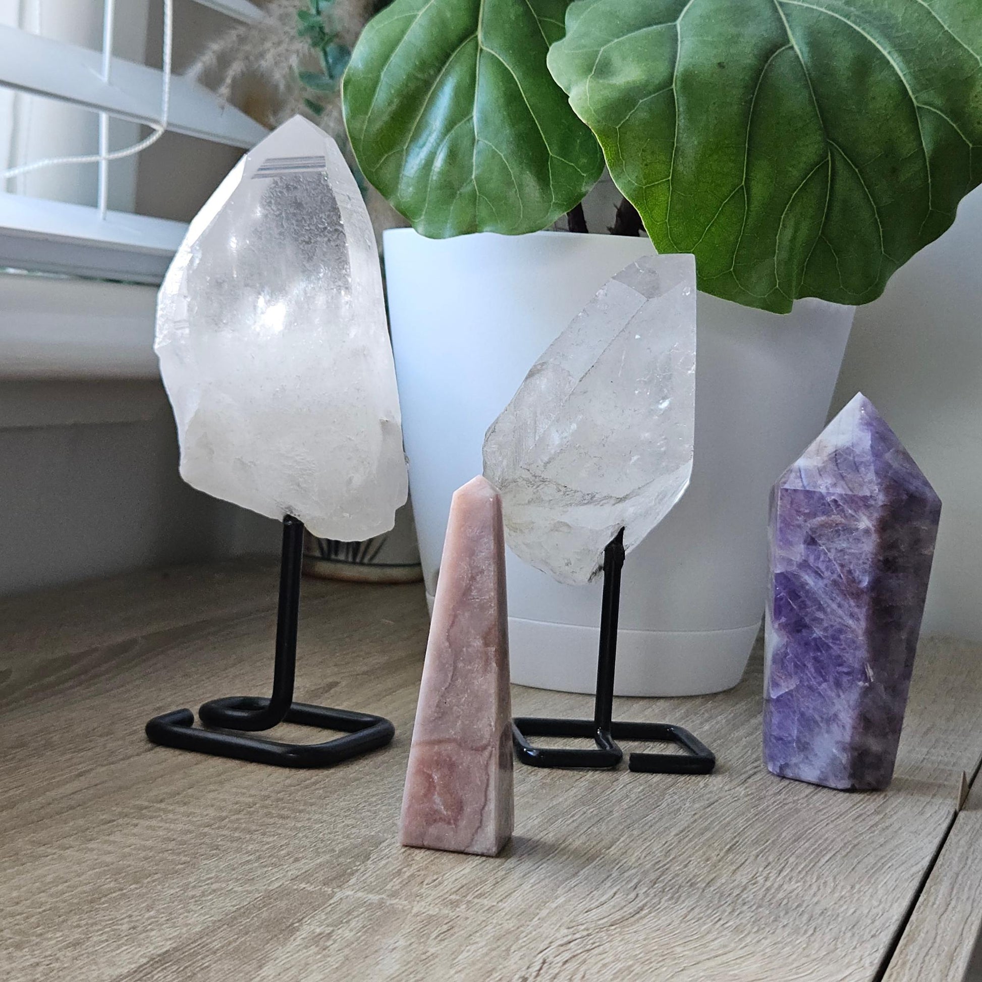 Pink Amethyst Tower Point Crystal Brazil Natural Gemstone Healing Crys