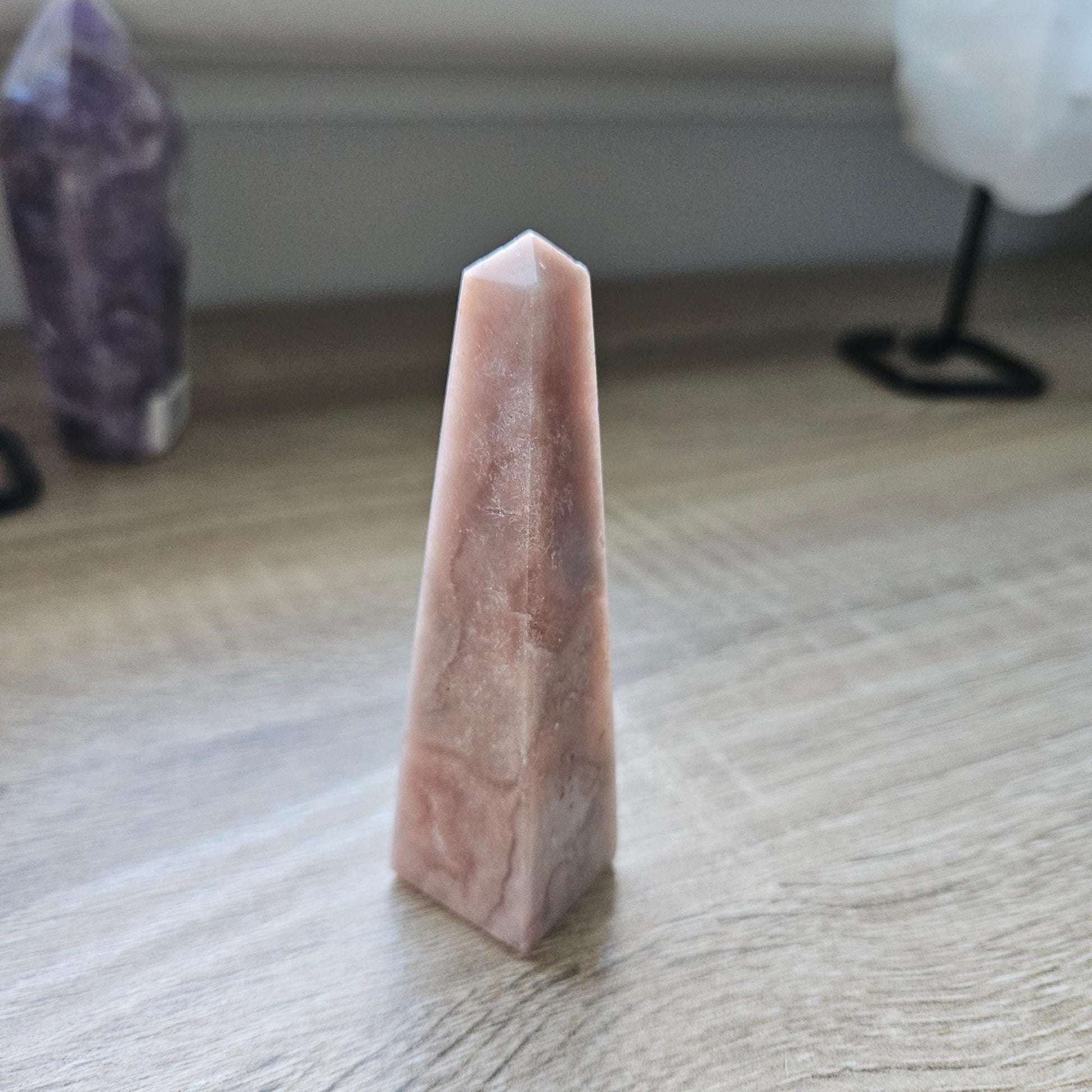 Pink Amethyst Tower Point Crystal Brazil Natural Gemstone Healing Crys